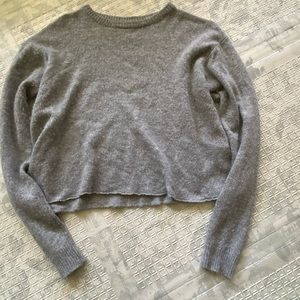 Gray sweater crop top
